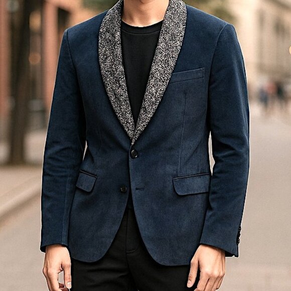 Inmonarch Other - Black Velvet and Brocade Jacket by Inmonarch Size 46L